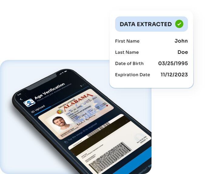 OCR data extraction for driver's license 