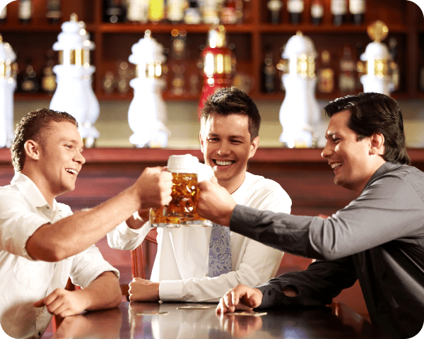 Digital age verification for nightclubs and bars - friends cheersing