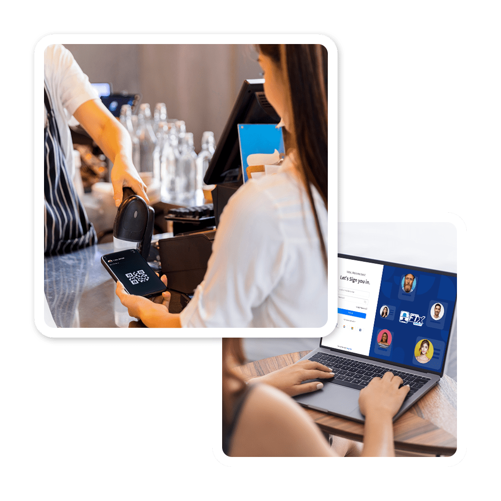 Customer verifying age online and in-store with QR code